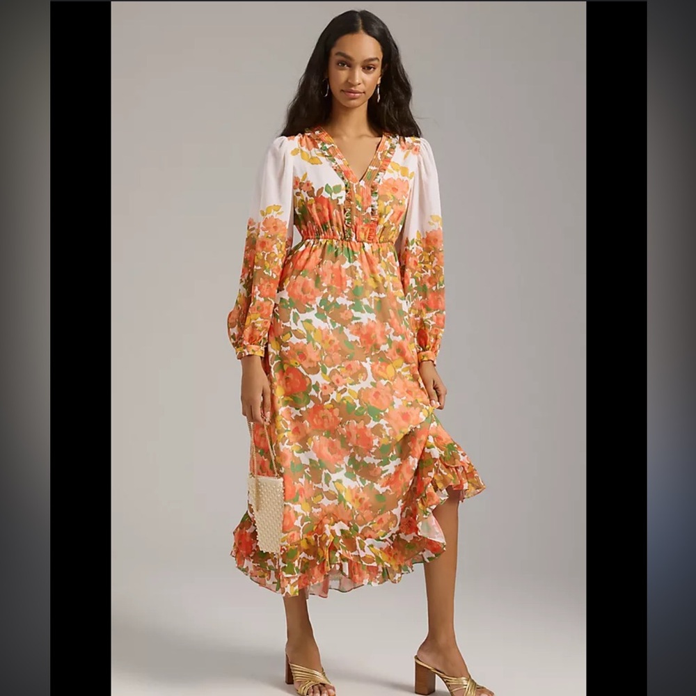 Anthropologie x Veneet Bahl Long Sleeve Dress